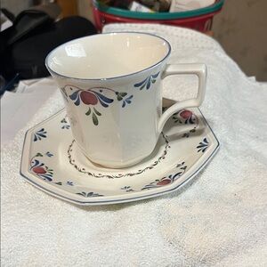 Vintage Floral Teacup and Saucer Set